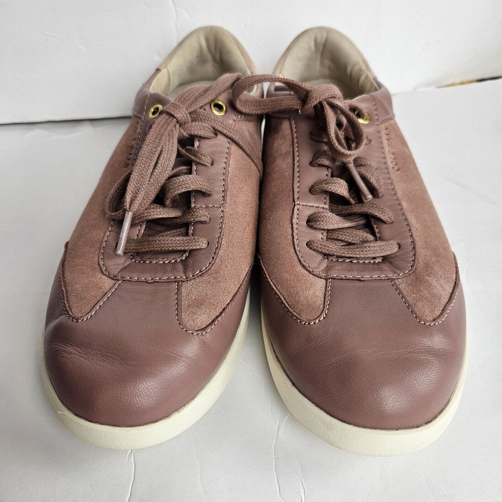 COLE HAAN‎ Burlwood Grand Crosscourt Suede Leather Sneaker 8 Mauve Purple Light - Picture 3 of 8